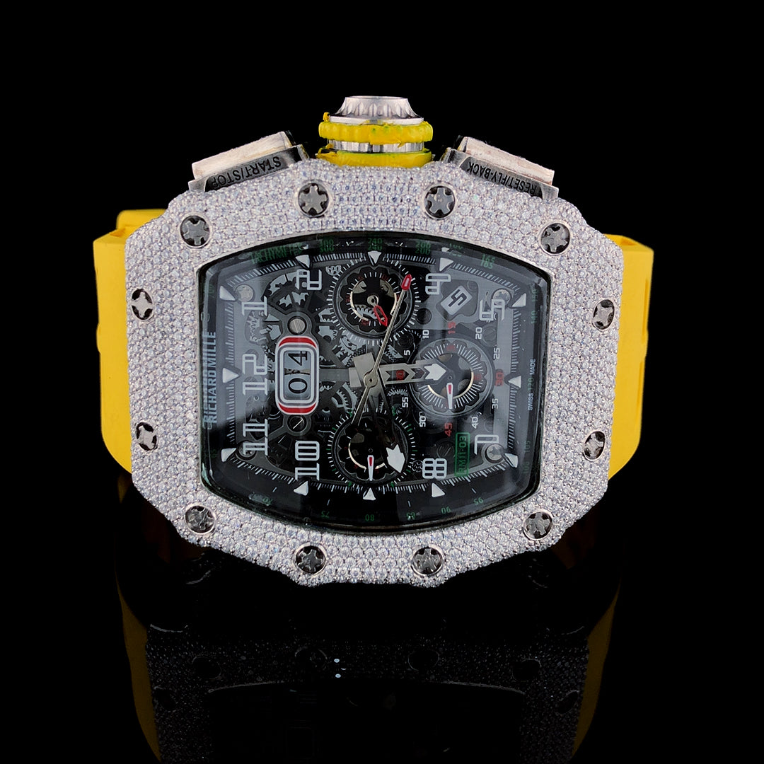 Richard Mille Skeleton VVS Moissanite Diamond Iced Out Watch