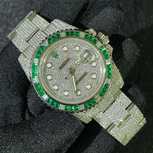 Rolex GMT Master II VVS Moissanite Diamond Iced Out Watch