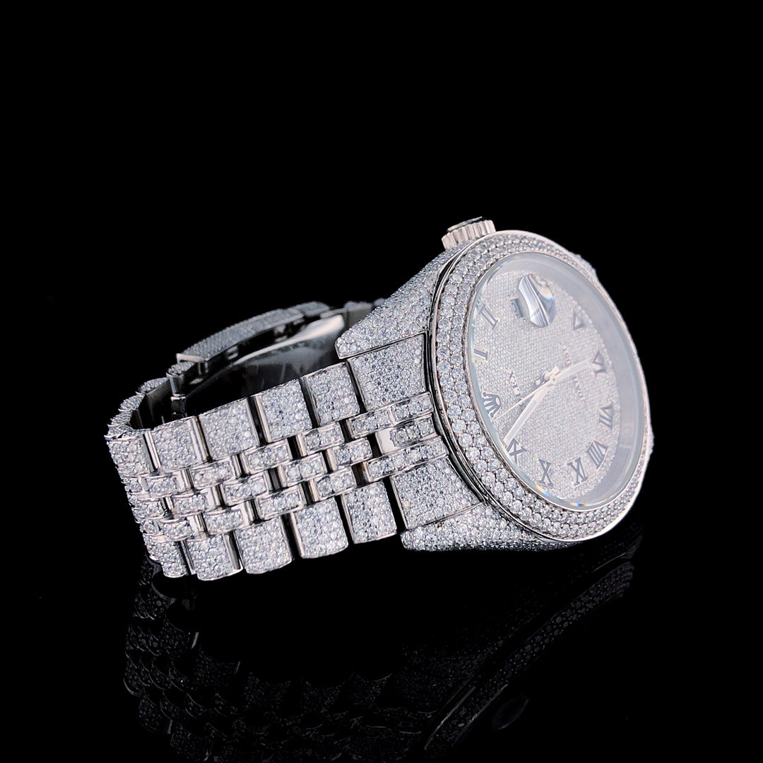 Rolex Datejust Jubilee VVS Moissanite Diamond Iced Out Watch