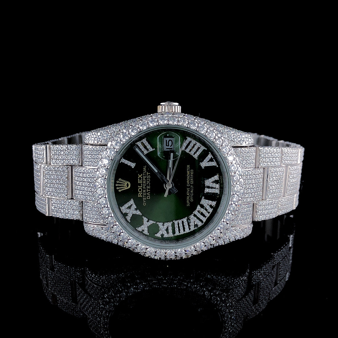 Rolex Datejust VVS Moissanite Diamond Iced Out Watch