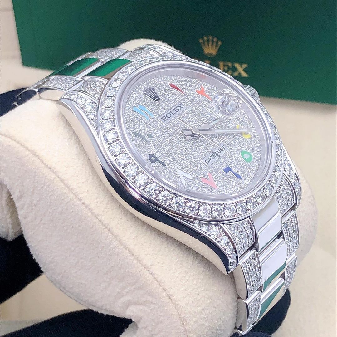 Rolex Datejust VVS Moissanite Diamond Iced Out Watch