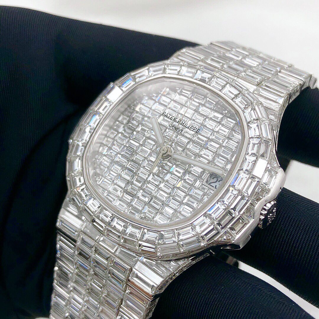 Patek Philippe Geneve VVS Moissanite Diamond Iced Out Watch