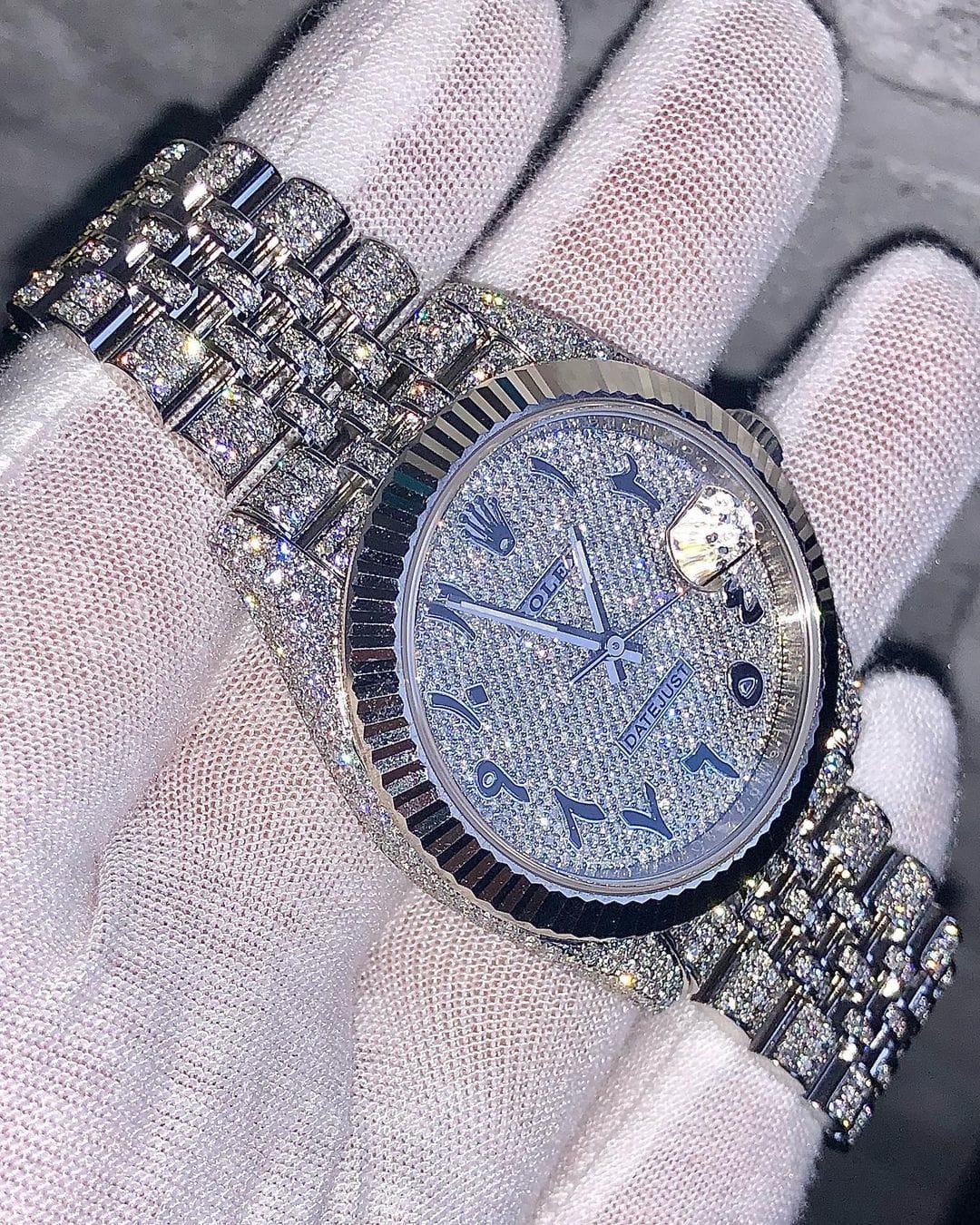 Rolex Datejust Jubilee VVS Moissanite Diamond Iced Out Watch