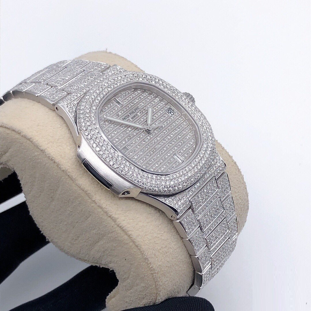 Patek Philippe Geneve VVS Moissanite Diamond Iced Out Watch