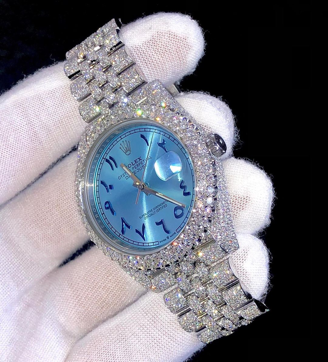 Rolex Datejust Jubilee VVS Moissanite Diamond Iced Out Watch