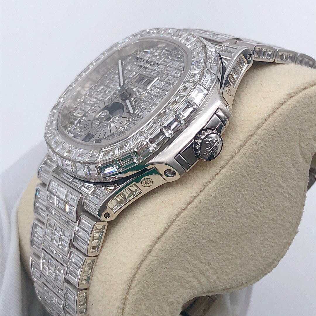 Patek Philippe Geneve VVS Moissanite Diamond Iced Out Watch