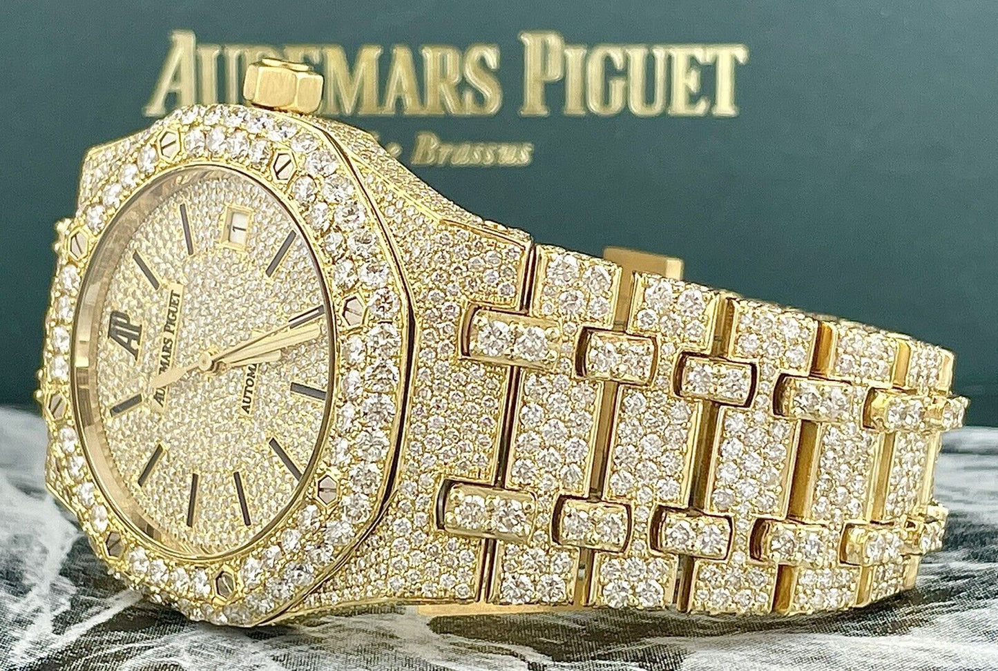 Audemars Piguet Royal Oak 36mm VVS Moissanite Diamond Iced Out Watch