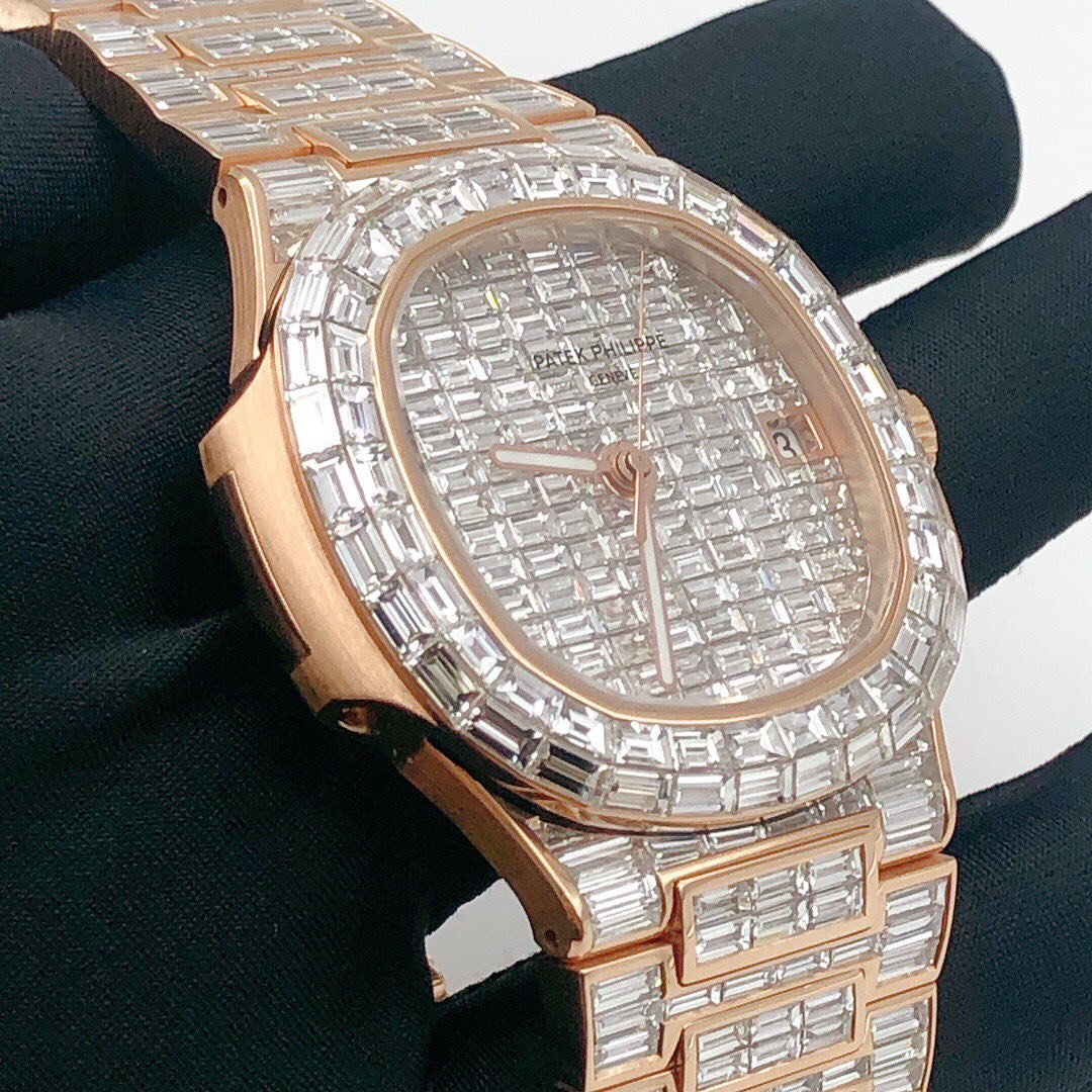 Patek Philippe Geneve VVS Moissanite Diamond Iced Out Watch