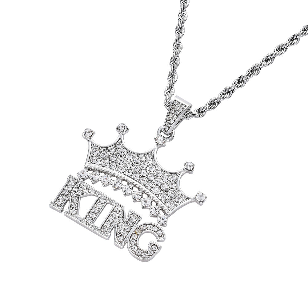 Custom Hand Made King Iced Out Pendant 925 Sterling Silver Moissanite Diamond / Initial Name Custom Pendant / HipHop Jewelry / Cross Pendant