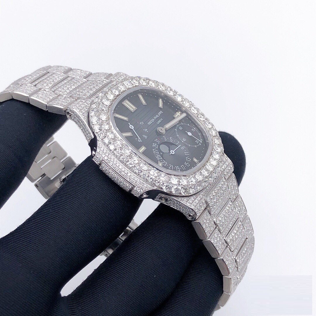 Patek Philippe Geneve VVS Moissanite Diamond Iced Out Watch