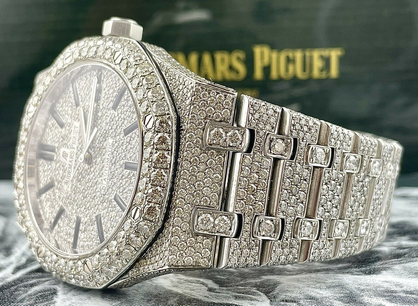 Audemars Piguet Royal Oak VVS Moissanite Diamond Iced Out Watch