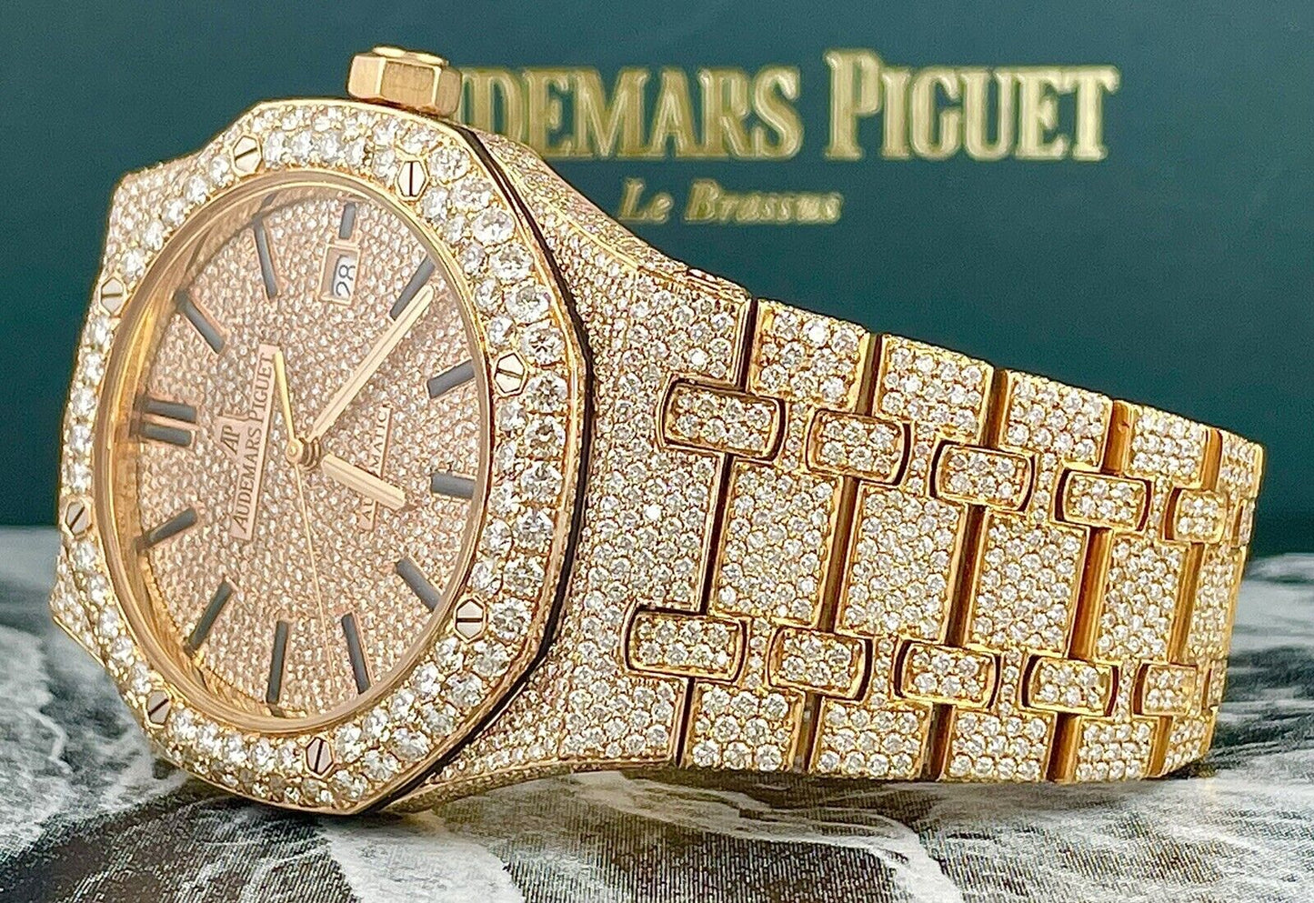 Audemars Piguet Royal Oak VVS Moissanite Diamond Iced Out Watch