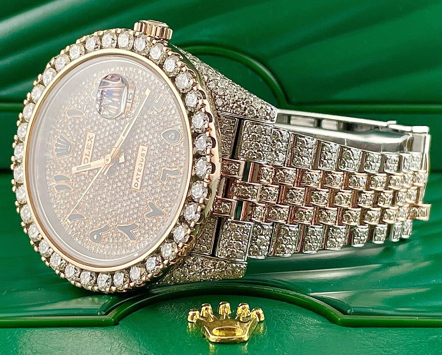 Rolex Datejust Jubilee VVS Moissanite Diamond Iced Out Watch