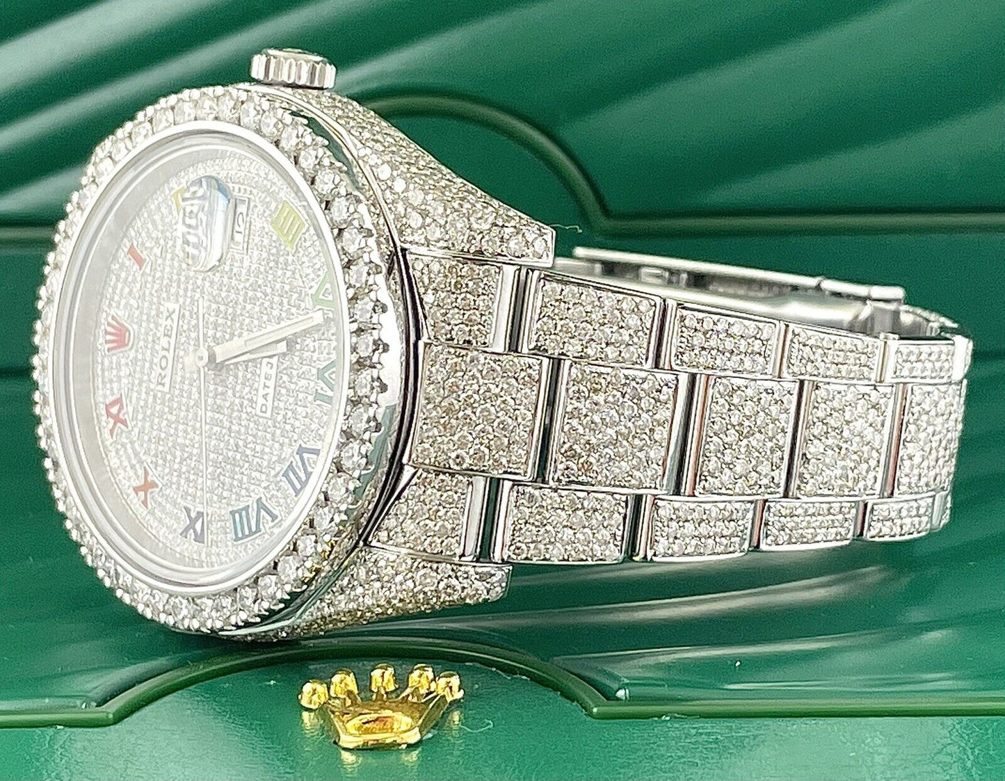 Rolex Datejust VVS Moissanite Diamond Iced Out Watch