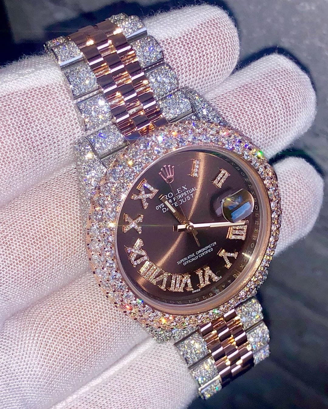 Rolex Datejust Jubilee VVS Moissanite Diamond Iced Out Watch