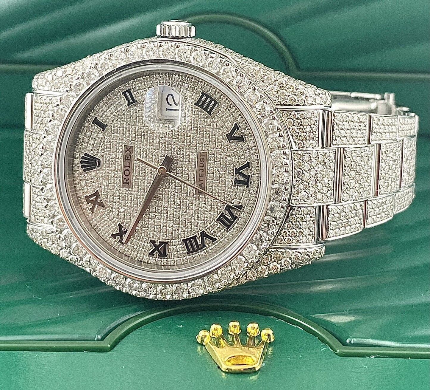 Rolex Datejust VVS Moissanite Diamond Iced Out Watch