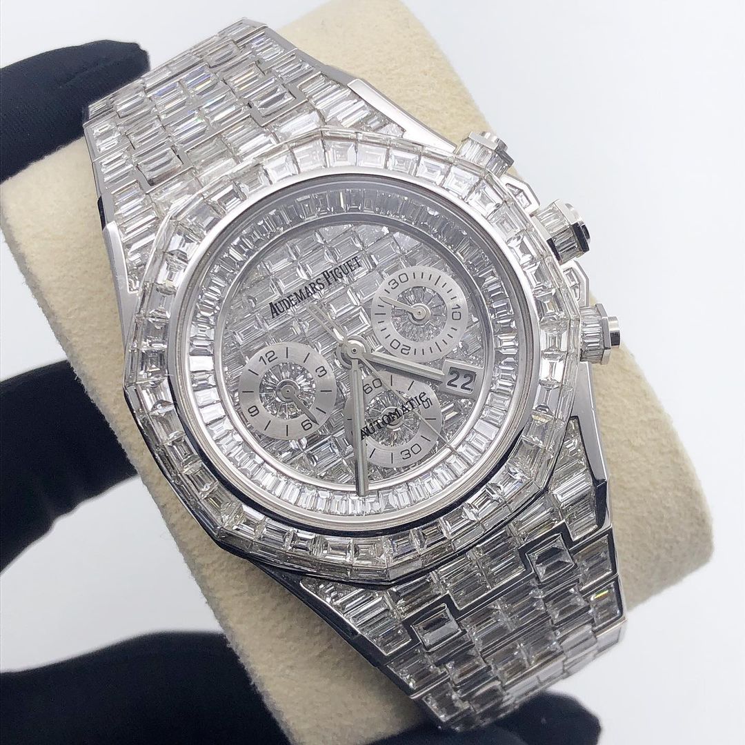 Audemars Piguet Royal Oak Offshore VVS Moissanite Diamond Iced Out Watch