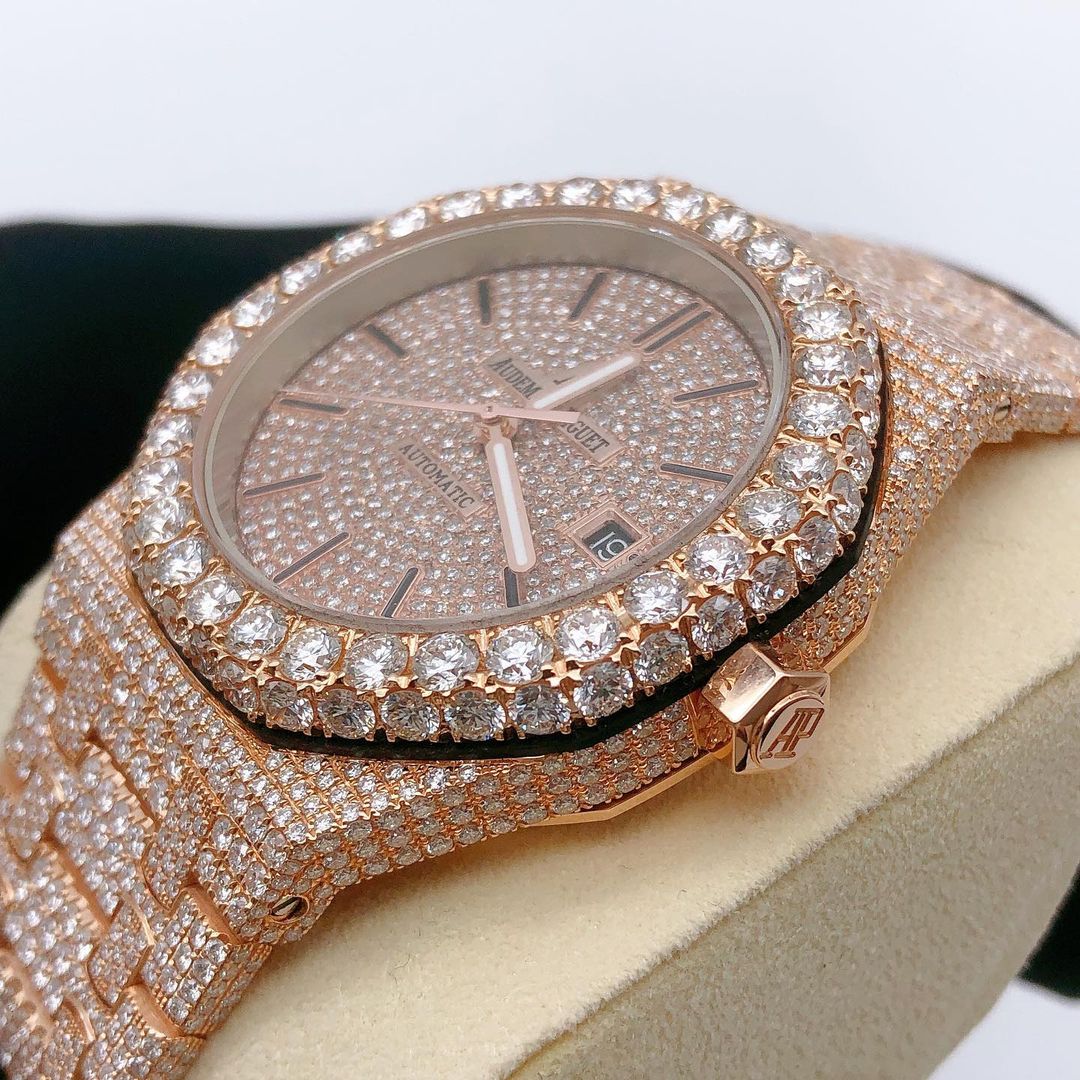 Audemars Piguet Royal Oak VVS Moissanite Diamond Iced Out Watch