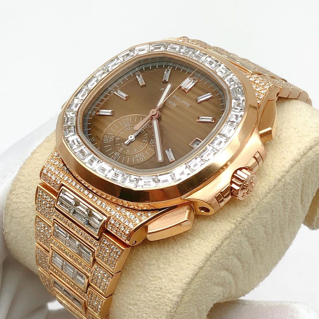 Patek Philippe Geneve VVS Moissanite Diamond Iced Out Watch