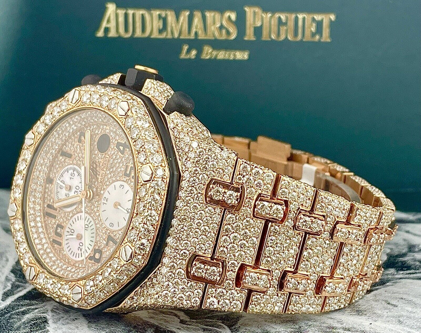 Audemars Piguet Royal Oak Offshore VVS Moissanite Diamond Iced Out Watch