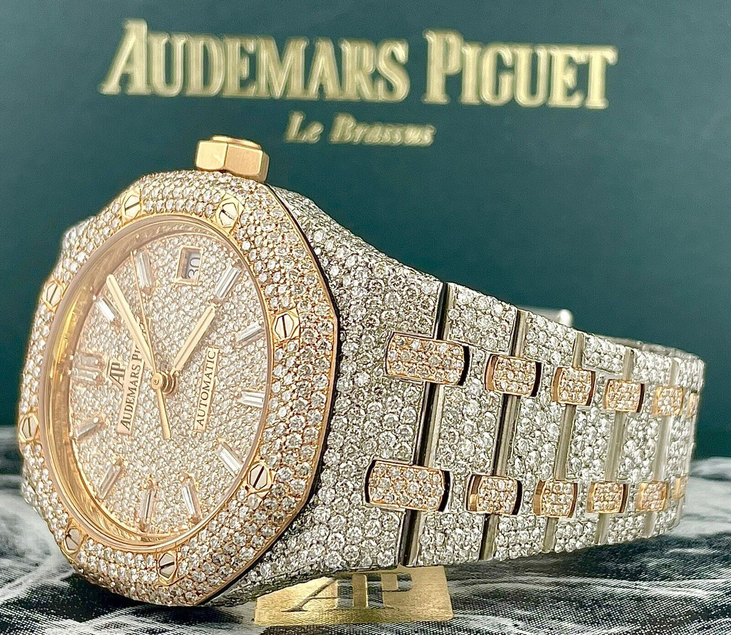 Audemars Piguet Royal Oak VVS Moissanite Diamond Iced Out Watch