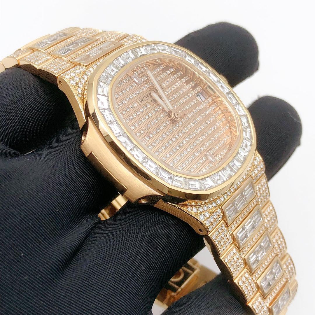 Patek Philippe Geneve VVS Moissanite Diamond Iced Out Watch