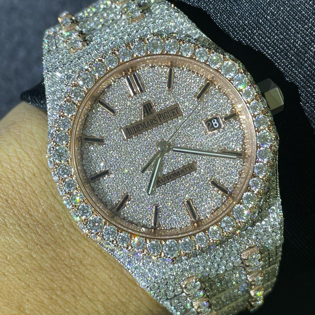 Audemars Piguet Royal Oak VVS Moissanite Diamond Iced Out Watch