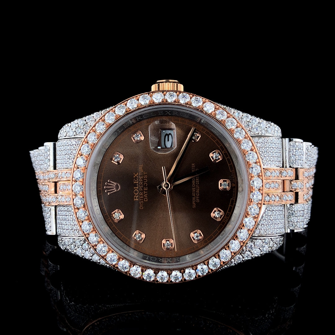 Rolex Datejust Jubilee VVS Moissanite Diamond Iced Out Watch