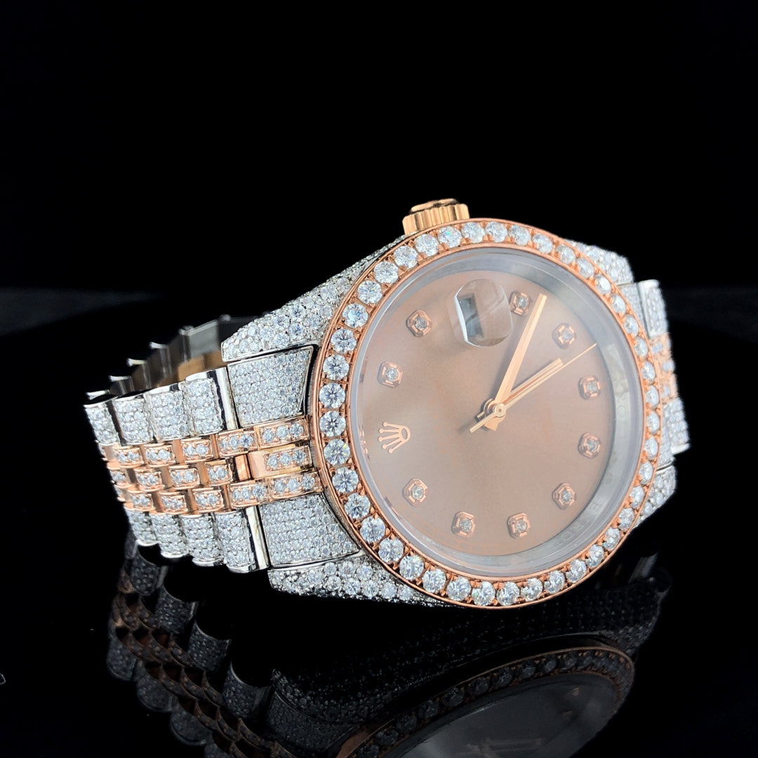 Rolex Datejust Jubilee VVS Moissanite Diamond Iced Out Watch