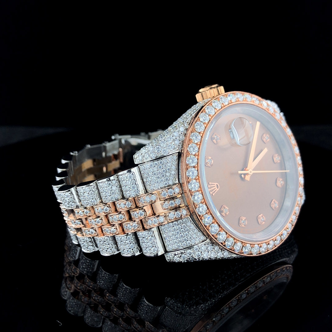 Rolex Datejust Jubilee VVS Moissanite Diamond Iced Out Watch