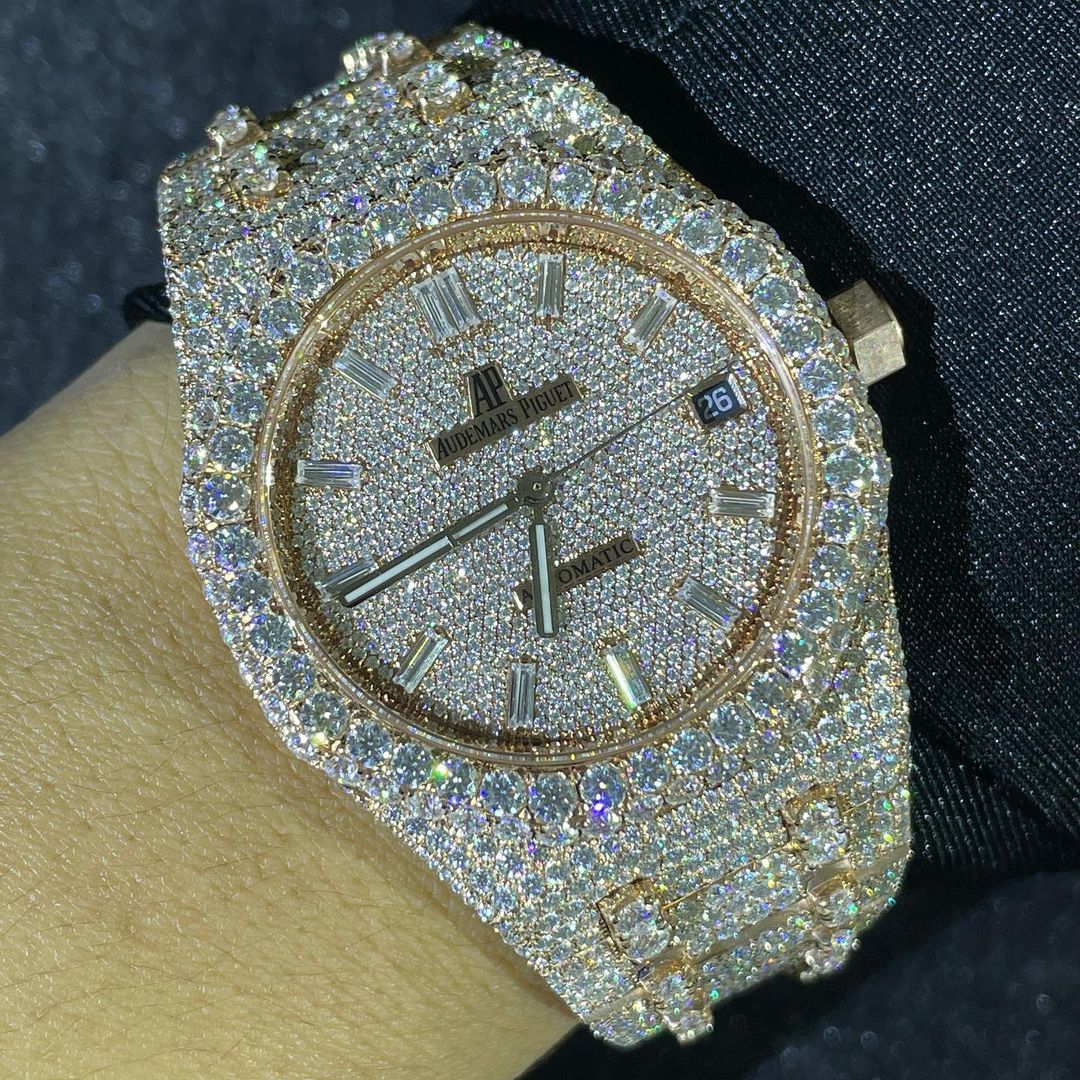 Audemars Piguet Royal Oak VVS Moissanite Diamond Iced Out Watch