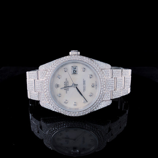 Rolex Datejust VVS Moissanite Diamond Iced Out Watch