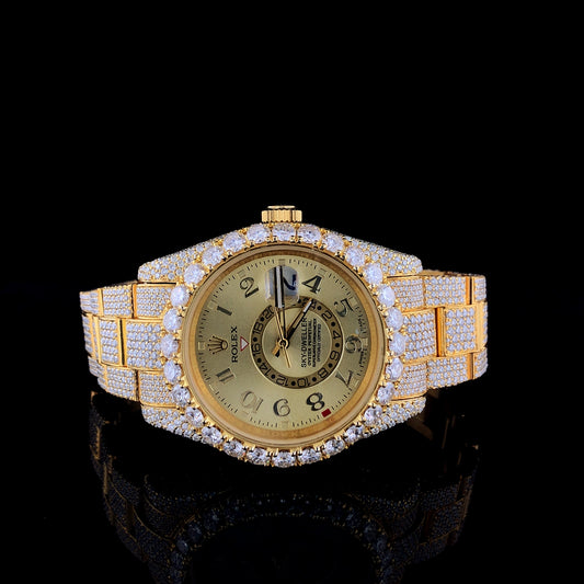 Rolex Skydweller VVS Moissanite Diamond Iced Out Watch