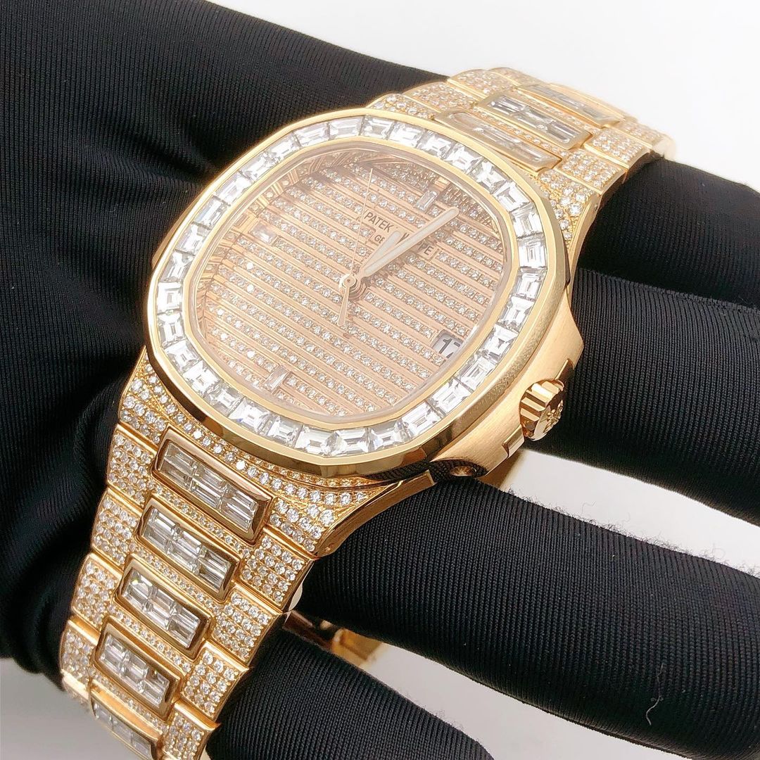 Patek Philippe Geneve VVS Moissanite Diamond Iced Out Watch