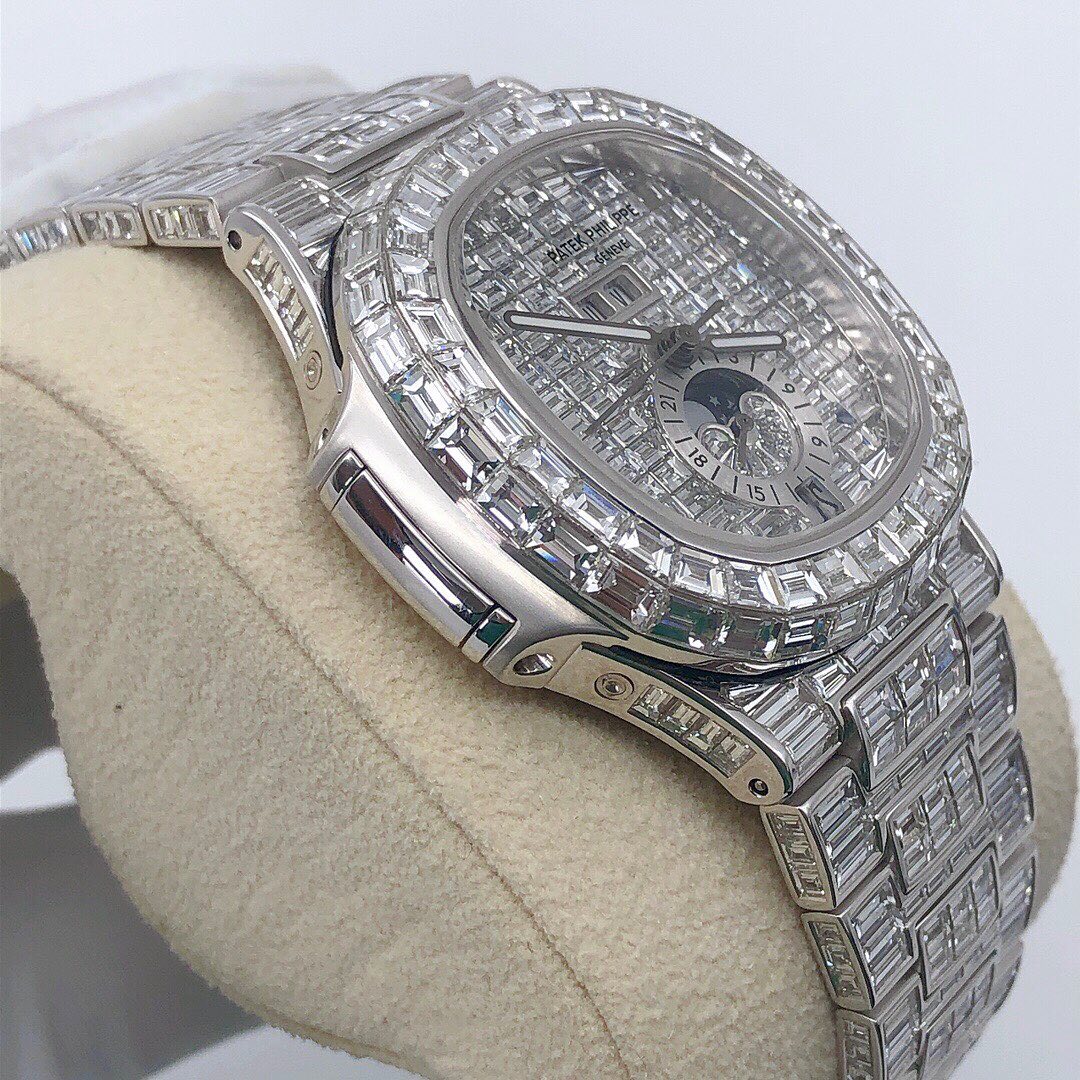 Patek Philippe Geneve VVS Moissanite Diamond Iced Out Watch