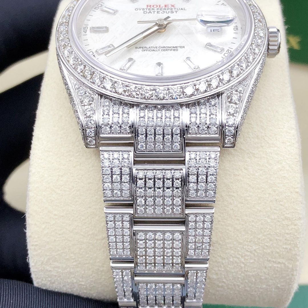 Rolex Datejust VVS Moissanite Diamond Iced Out Watch