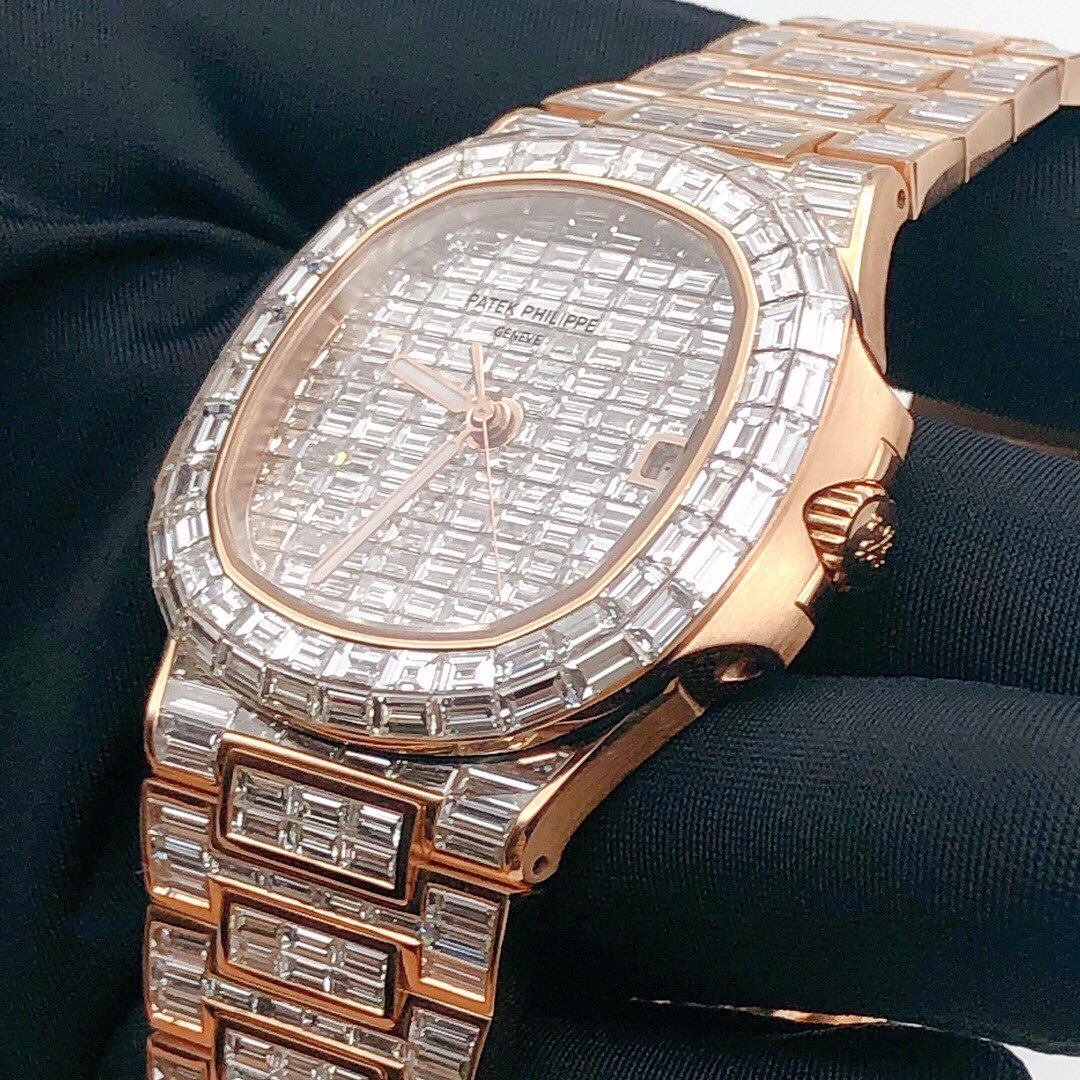 Patek Philippe Geneve VVS Moissanite Diamond Iced Out Watch