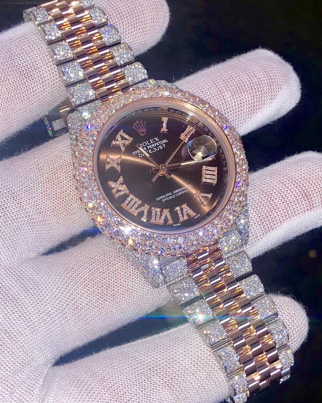 Rolex Datejust Jubilee VVS Moissanite Diamond Iced Out Watch