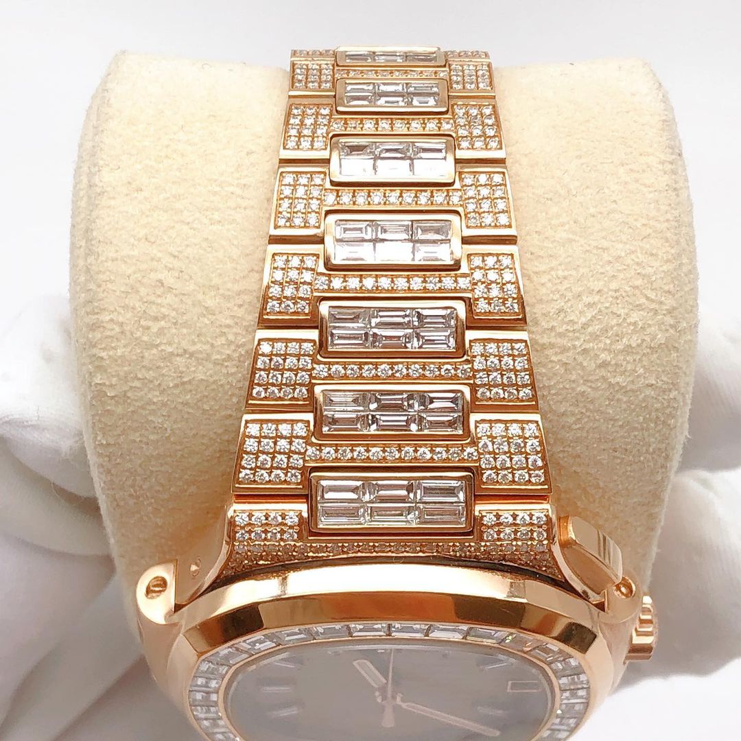 Patek Philippe Geneve VVS Moissanite Diamond Iced Out Watch