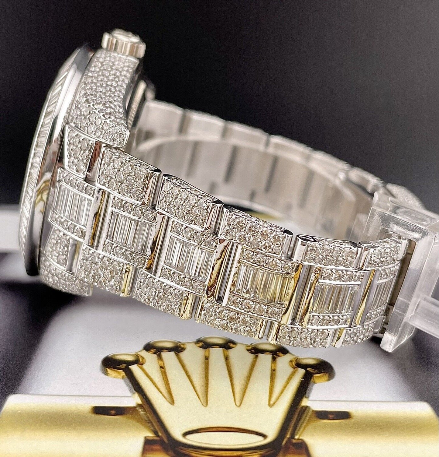 Rolex Skydweller VVS Moissanite Diamond Iced Out Watch