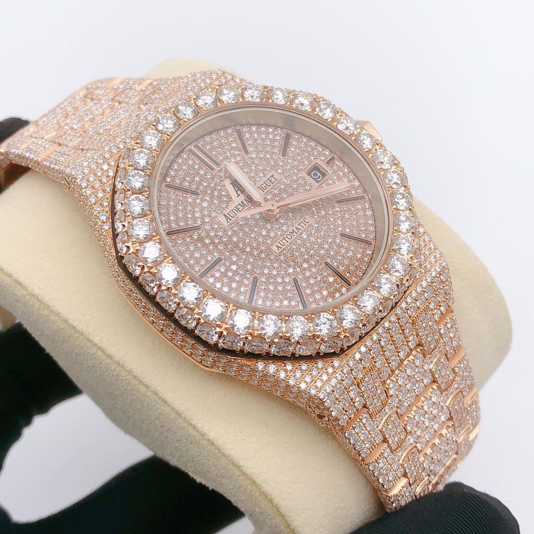 Audemars Piguet Royal Oak VVS Moissanite Diamond Iced Out Watch