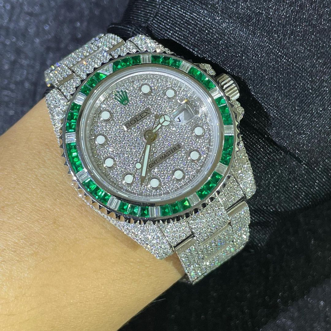 Rolex GMT Master II VVS Moissanite Diamond Iced Out Watch