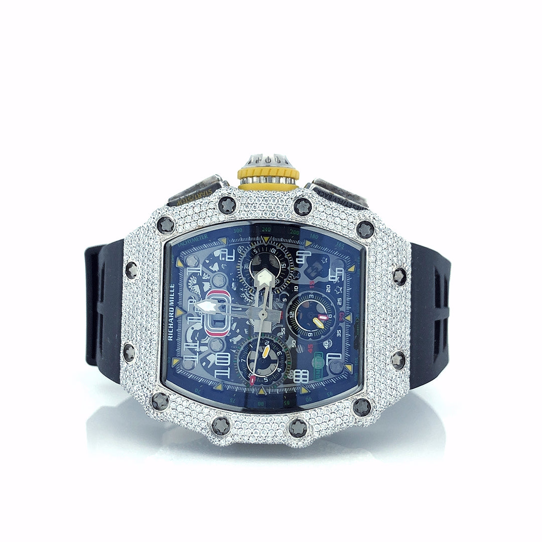 Richard Mille Skeleton VVS Moissanite Diamond Iced Out Watch