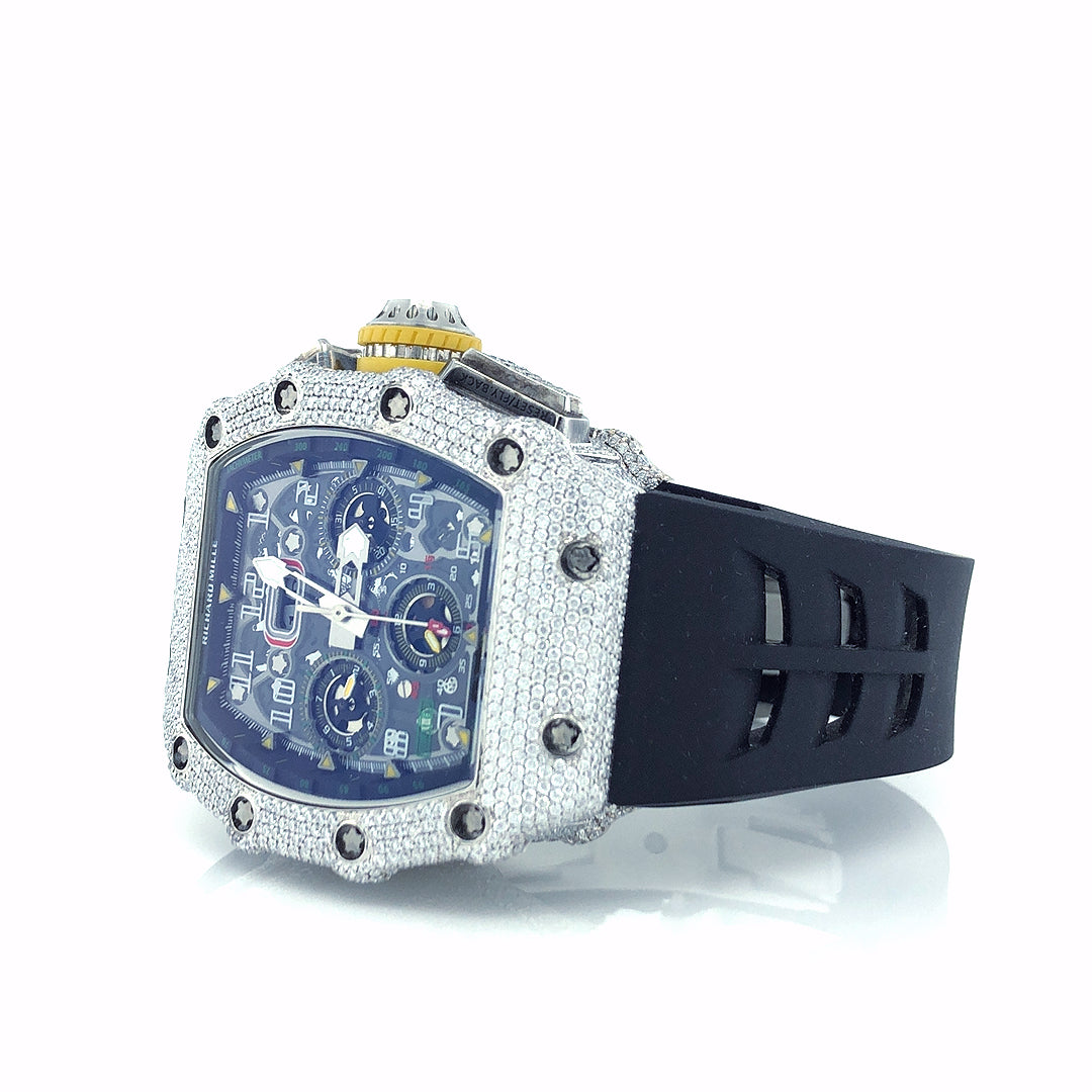 Richard Mille Skeleton VVS Moissanite Diamond Iced Out Watch