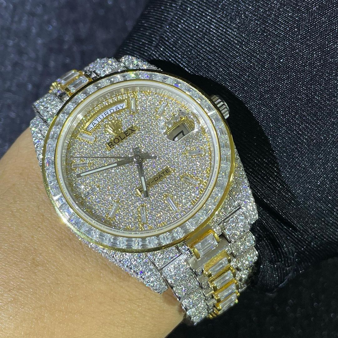 Rolex Daydate VVS Moissanite Diamond Iced Out Watch