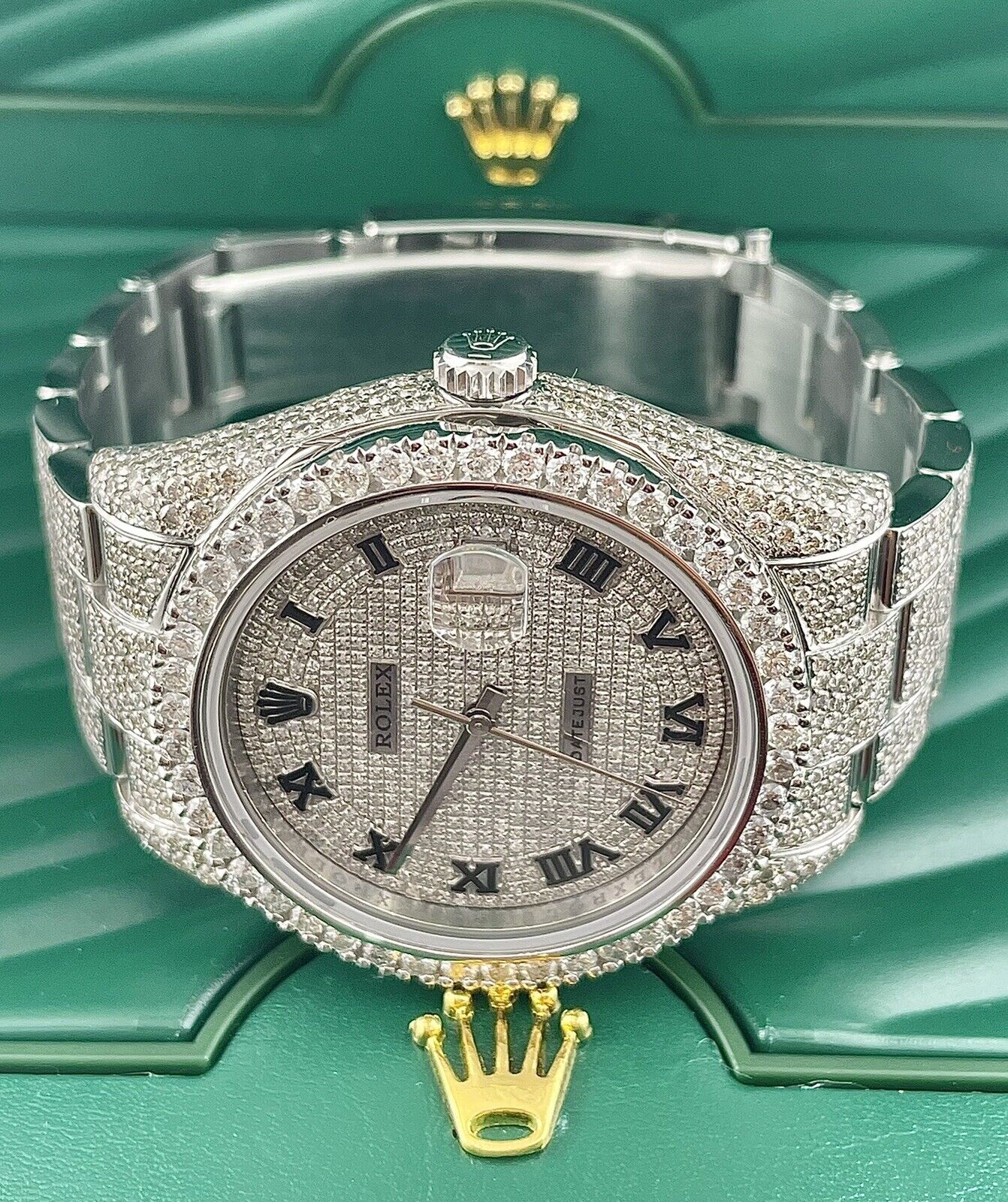 Rolex Datejust VVS Moissanite Diamond Iced Out Watch