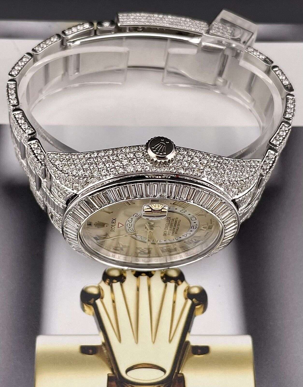 Rolex Skydweller VVS Moissanite Diamond Iced Out Watch