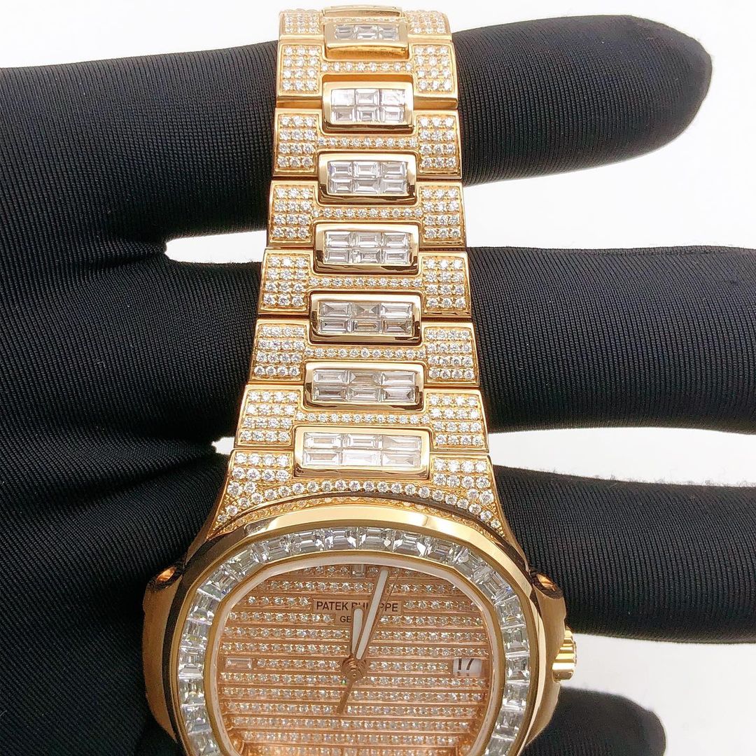 Patek Philippe Geneve VVS Moissanite Diamond Iced Out Watch