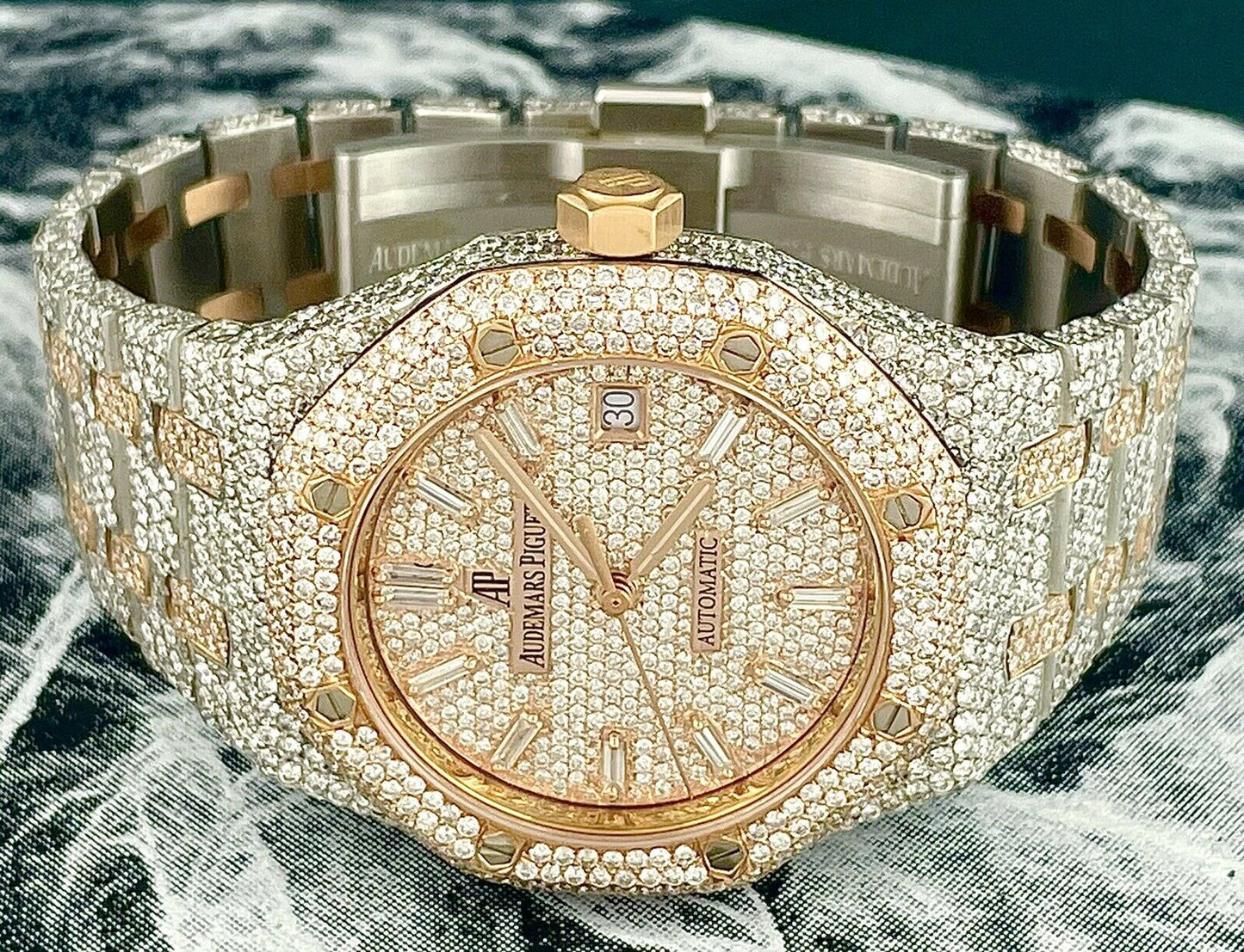 Audemars Piguet Royal Oak VVS Moissanite Diamond Iced Out Watch