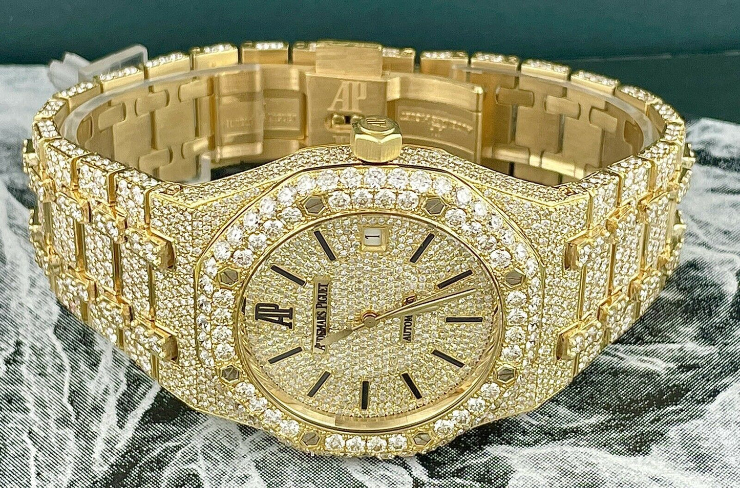 Audemars Piguet Royal Oak 36mm VVS Moissanite Diamond Iced Out Watch